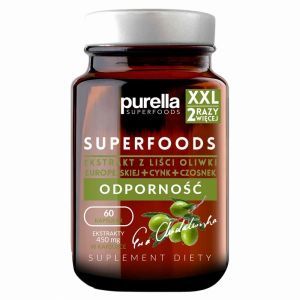 Purella Superfoods Ekstrakt z liści oliwki europejskiej + Cynk + Czosnek x 60 kaps