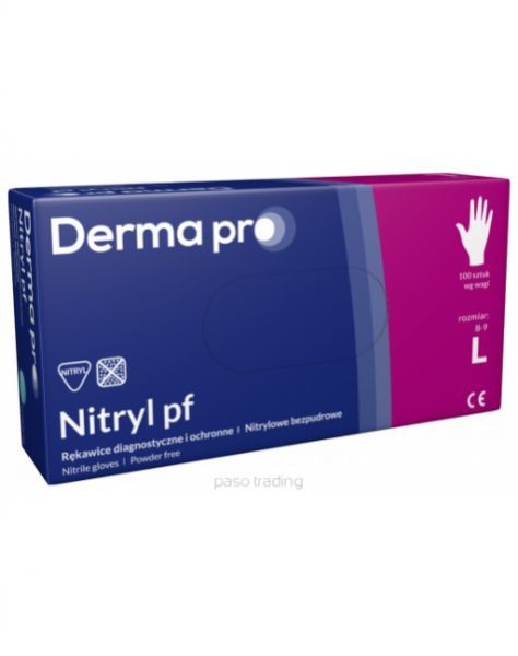Rękawice Derma Pro nitrylowe bezpudrowe L x 100 szt