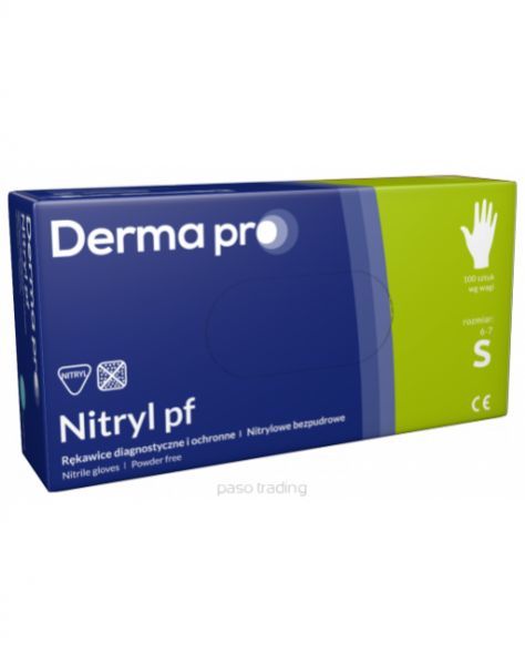 Rękawice Derma Pro nitrylowe bezpudrowe S x 100 szt