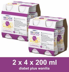 Resource diabet plus wanilia w dwupaku (2x) 4 x 200 ml