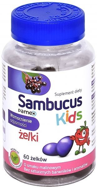 Sambucus Kids żelki x 60 szt o smaku malinowym