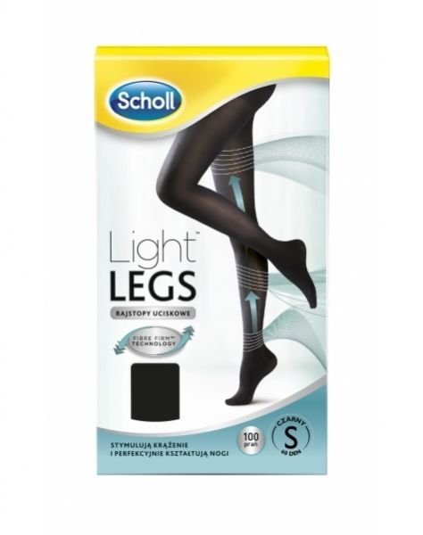 Scholl Light Legs rajstopy uciskowe stymulujące krążenie czarne 60 DEN S