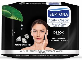 Septona Daily Clean Detox chusteczki do demakijażu z aktywnym węglem x 20 szt