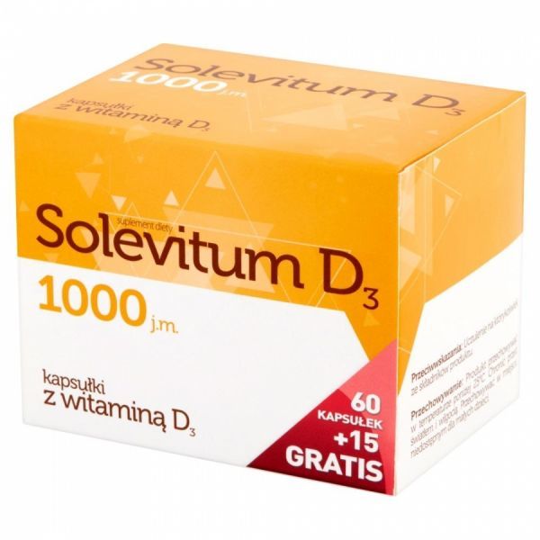 Solevitum D3 1000 j.m. x 60 kaps + 15 kaps GRATIS!!!