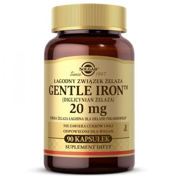 Solgar Gentle Iron (żelazo) 20 mg x 90 kaps