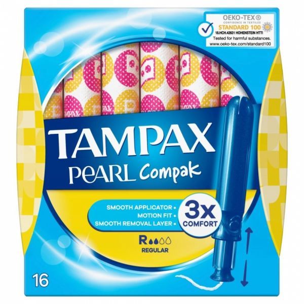 Tampony Tampax Compak Pearl Regular z aplikatorem x 16 szt
