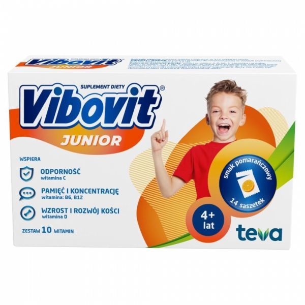 Vibovit junior 2 g x 14 sasz o smaku pomarańczowym