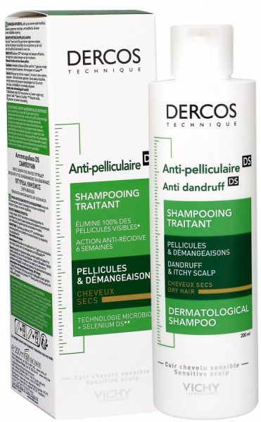 Vichy dercos - szampon przeciwłupieżowy do włosów suchych 200 ml