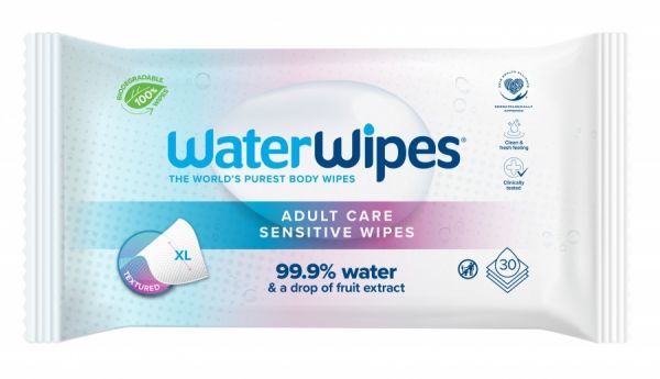 WaterWipes BIO Adult Care chusteczki dla dorosłych nasączane czystą wodą x 30 szt